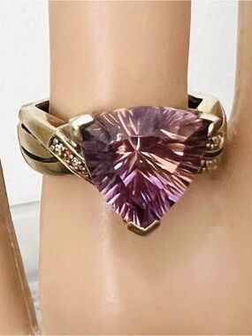 Chuck Clemency SIZE 8 Ametrine Ring Gold Tone Over Sterling Silver 925 STS